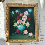 Vintage Original Oil on Canvas Floral Still Life